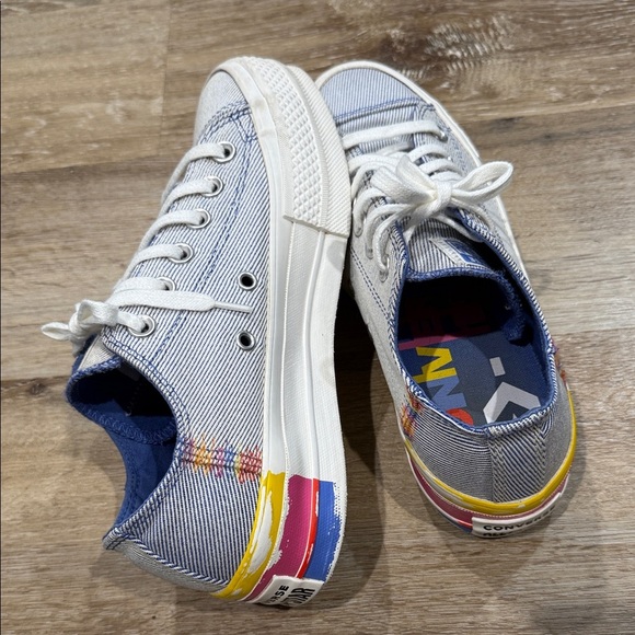Converse ALL STAR Size 7 Women’s Chuck Taylor Lift Low 'Ranbow - Ozone Blue' - Picture 9 of 13
